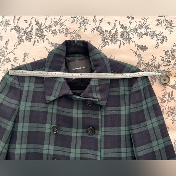 Club Monaco Vintage Y2K Blackwatch Plaid Double-breasted coat - Picture 5 of 5